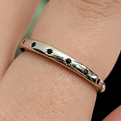 Onyx Star Half Eternity Band Rings Handmade Handcrafted
