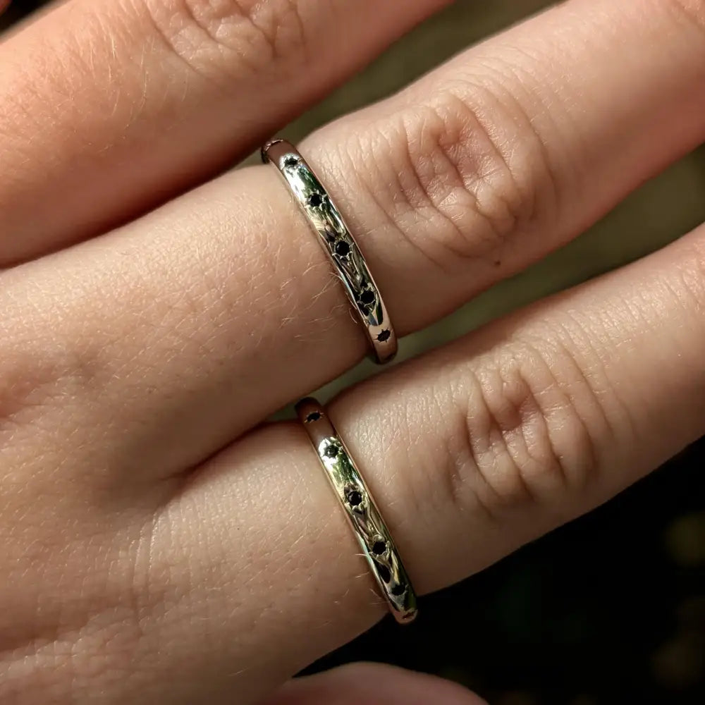 Onyx Star Half Eternity Band Rings Handmade Handcrafted