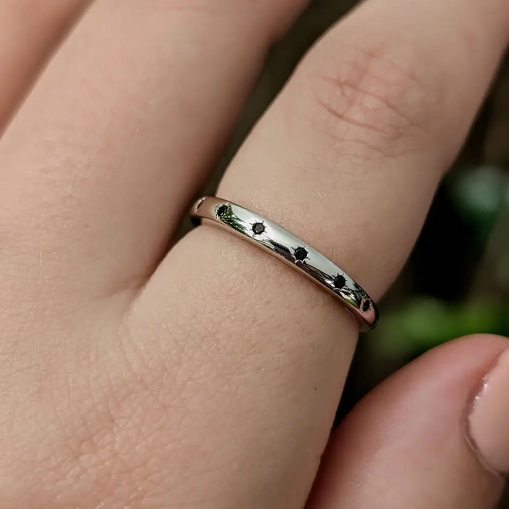 Onyx Star Half Eternity Band Rings Handmade Handcrafted