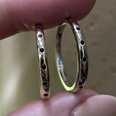 Onyx Star Half Eternity Band Rings Handmade Handcrafted