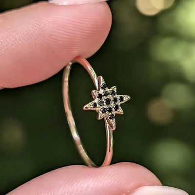 Onyx Star Ring Rings Handmade Handcrafted