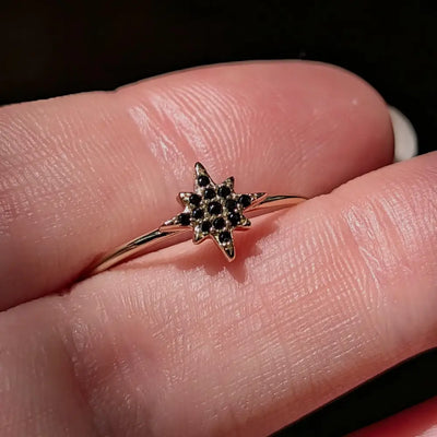 Onyx Star Ring Rings Handmade Handcrafted