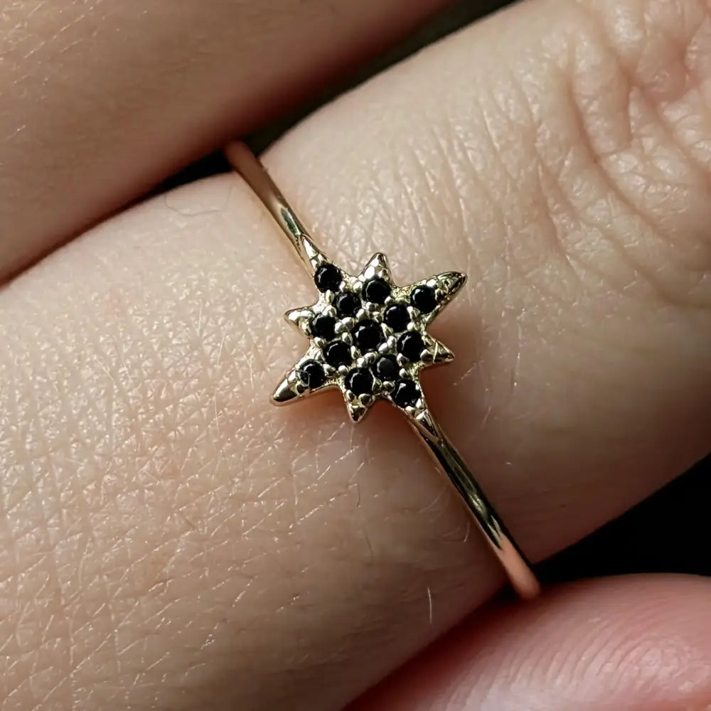 Onyx Star Ring Rings Handmade Handcrafted