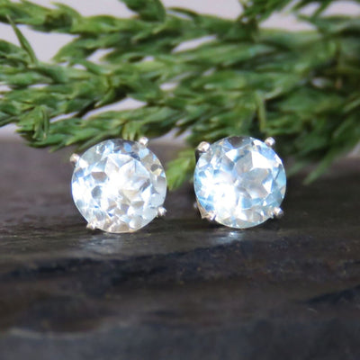 Oval Aquamarine Stud Earrings Earrings Handmade Handcrafted