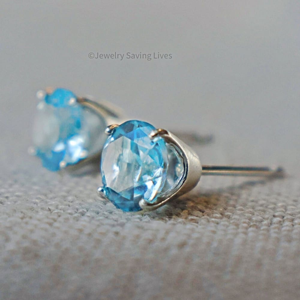 Oval Aquamarine Stud Earrings Earrings Handmade Handcrafted