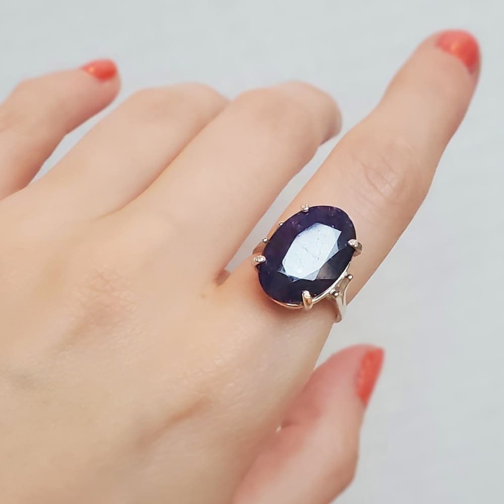 Oval Natural Sapphire Cocktail Ring Rings Handmade Handcrafted