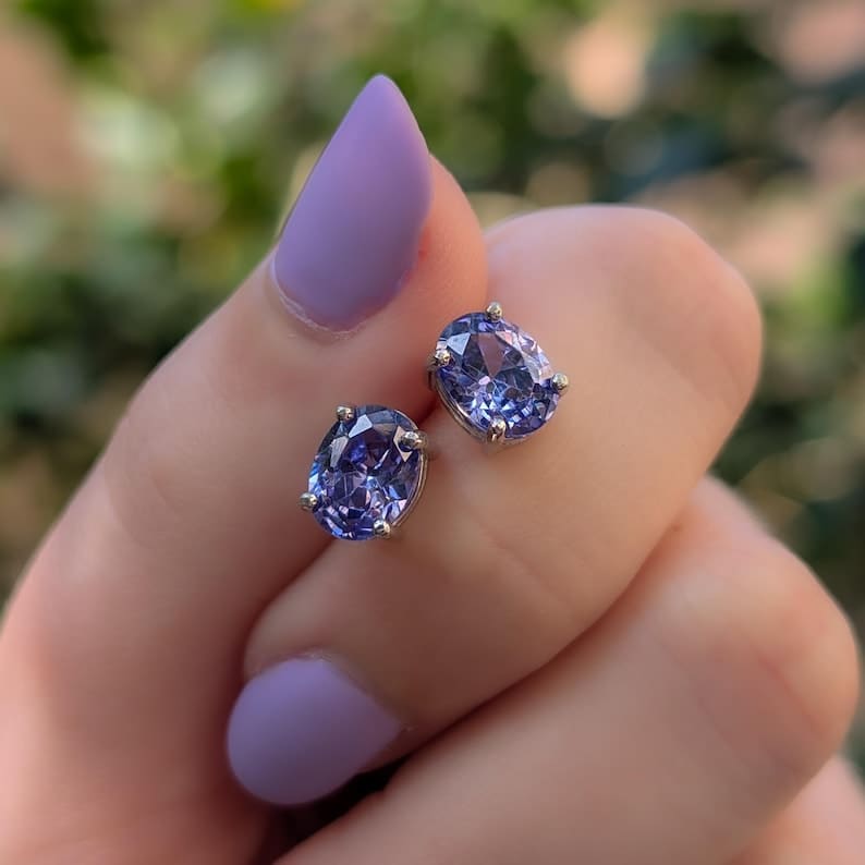 Oval Tanzanite Earrings Earrings Handmade Handcrafted