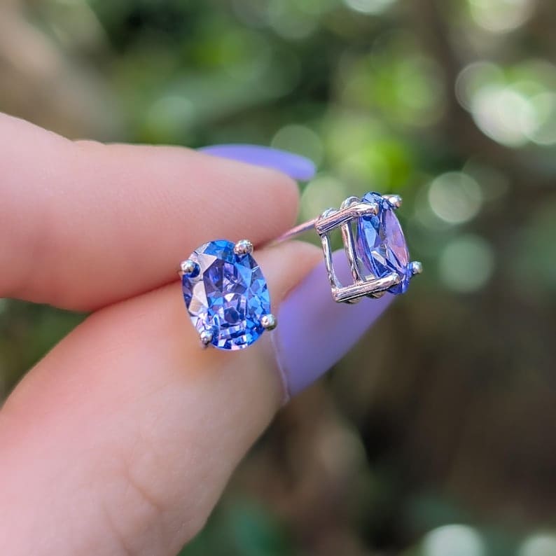 Oval Tanzanite Earrings Earrings Handmade Handcrafted