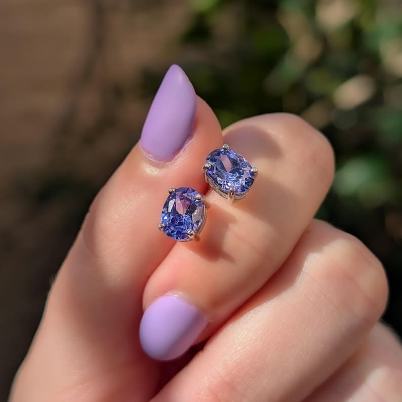 Oval Tanzanite Earrings Earrings Handmade Handcrafted