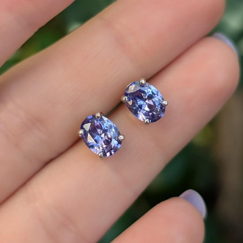 Oval Tanzanite Earrings Earrings Handmade Handcrafted