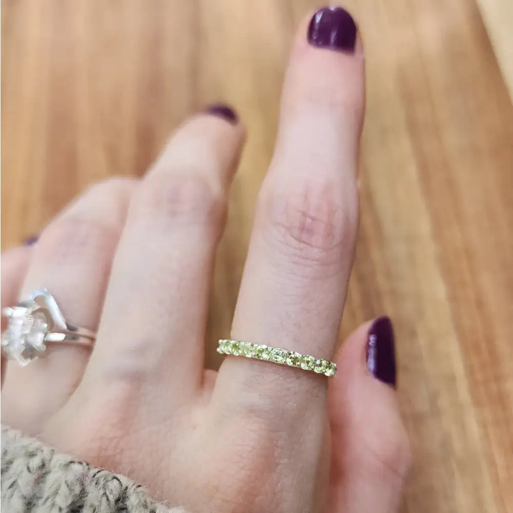 Peridot Half Eternity Band Rings Handmade Handcrafted
