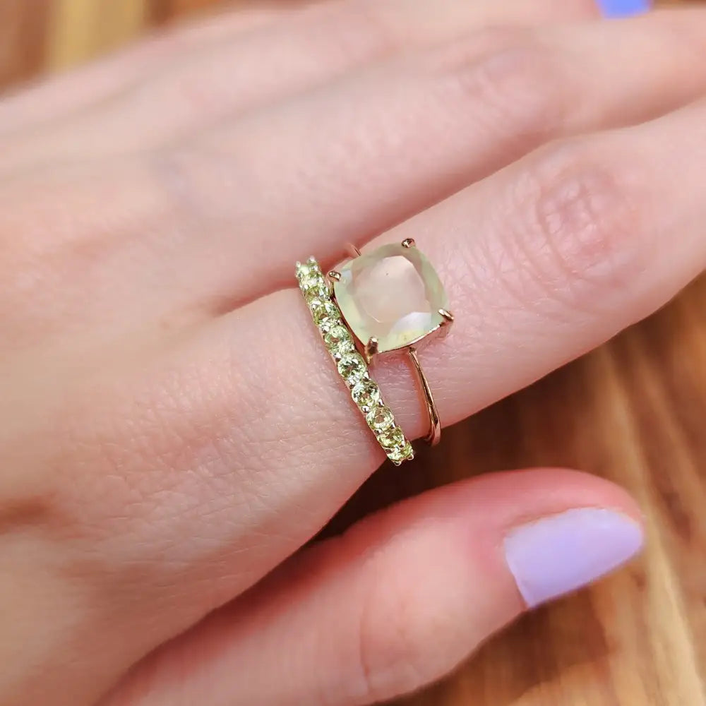 Peridot Half Eternity Band Rings Handmade Handcrafted