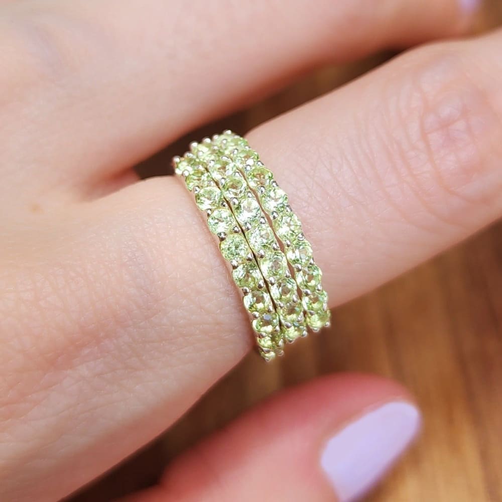 Peridot Half Eternity Band Rings Handmade Handcrafted