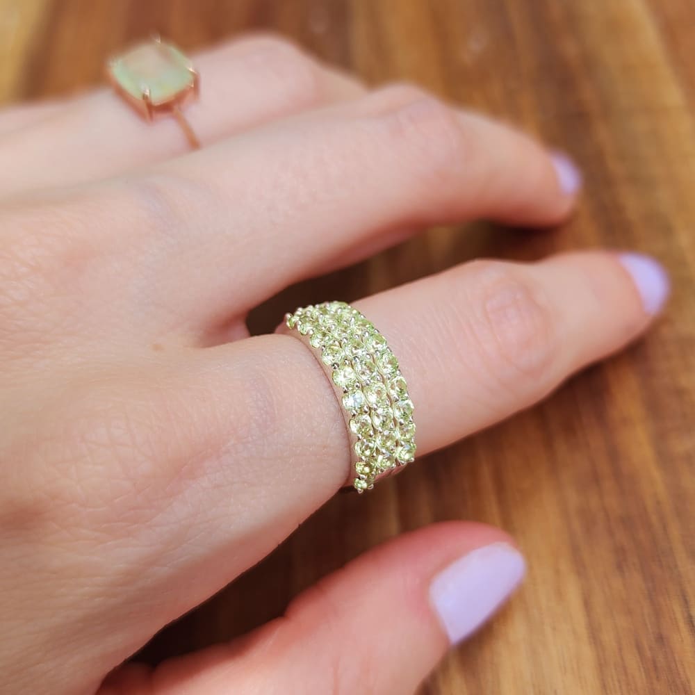 Peridot Half Eternity Band Rings Handmade Handcrafted