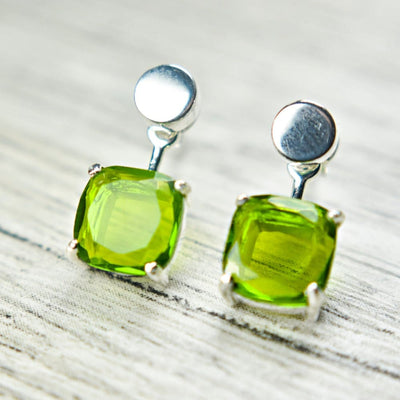 Peridot Jacket Dangle Earrings Earrings Handmade Handcrafted