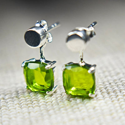 Peridot Jacket Dangle Earrings Earrings Handmade Handcrafted