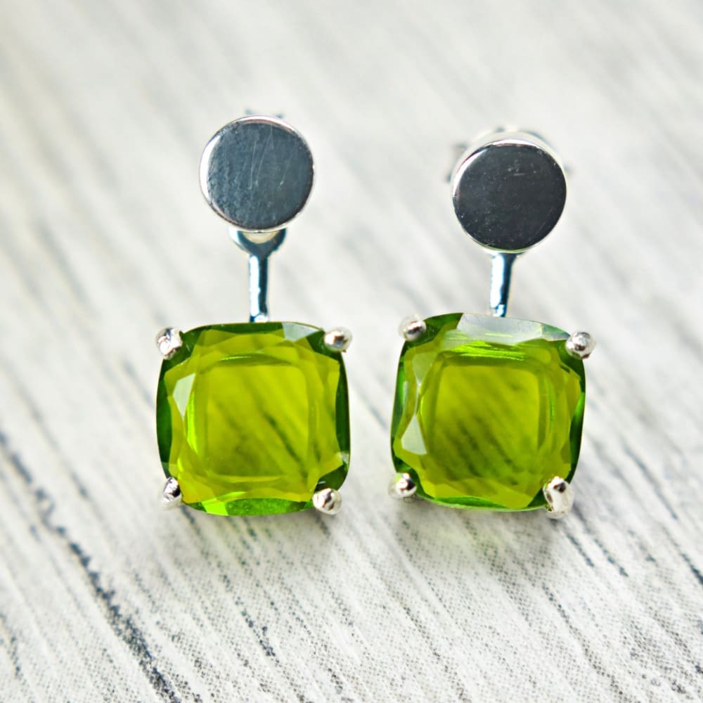 Peridot Jacket Dangle Earrings Earrings Handmade Handcrafted