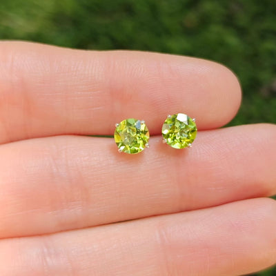 Peridot Stud Earrings Earrings Handmade Handcrafted