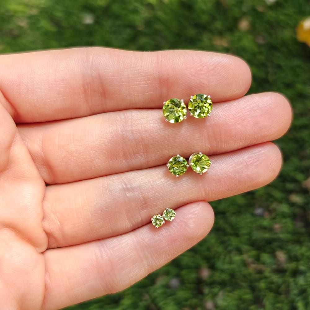 Peridot Stud Earrings Earrings Handmade Handcrafted