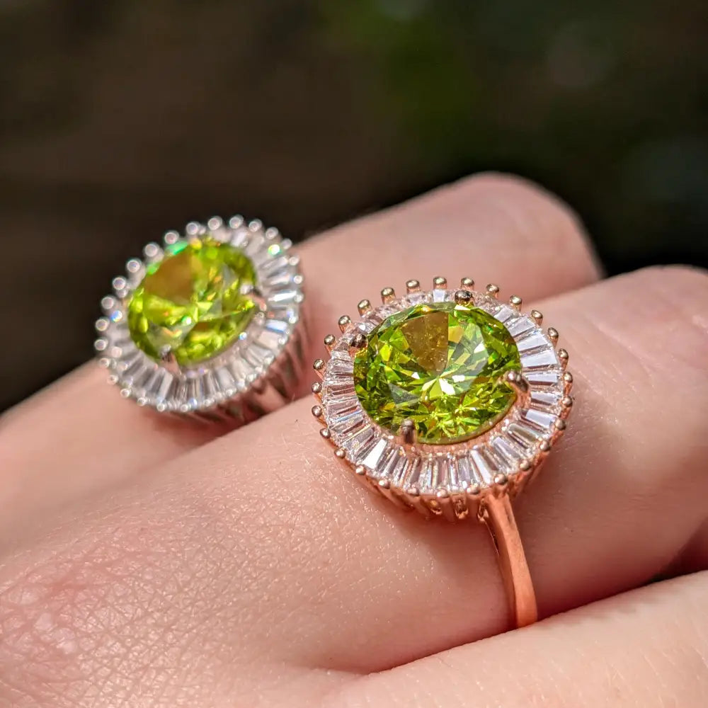 Peridot Sunburst Gemstone Ring Rings Handmade Handcrafted