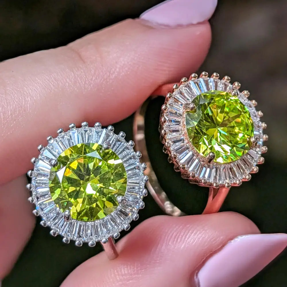 Peridot Sunburst Gemstone Ring Rings Handmade Handcrafted