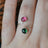 Pink and Green Tourmaline Double Stone Ring (small) Rings Handmade Handcrafted