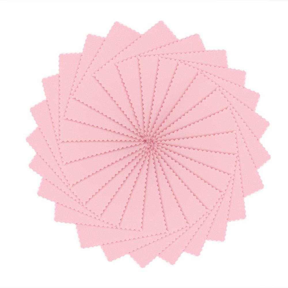 Pink Polishing Cloth featuring a spiral geometric pattern with dotted radiating lines