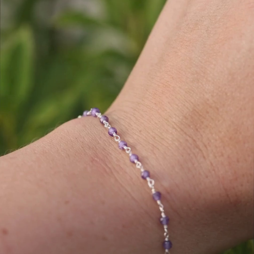 Amethyst Beaded Bracelet