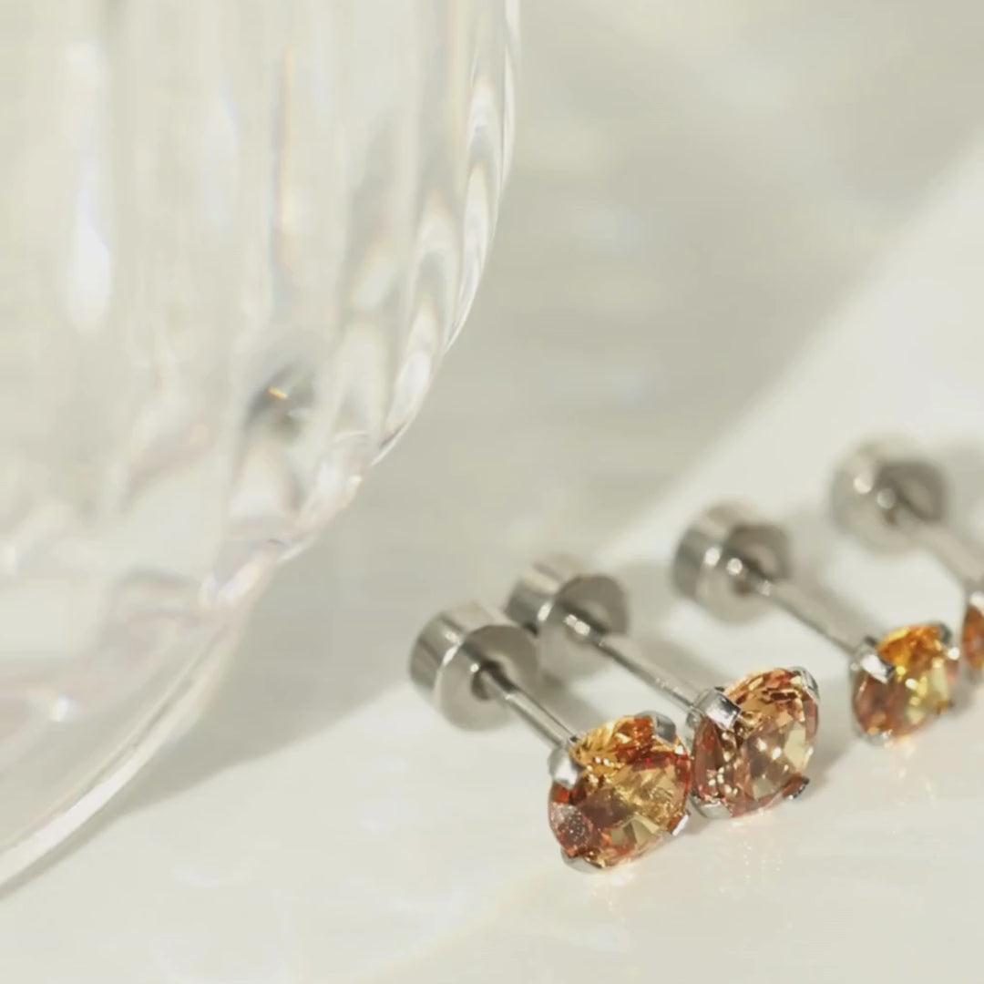 Citrine Stud Earrings