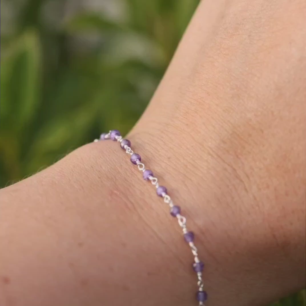 Tanzanite Beaded Bracelet