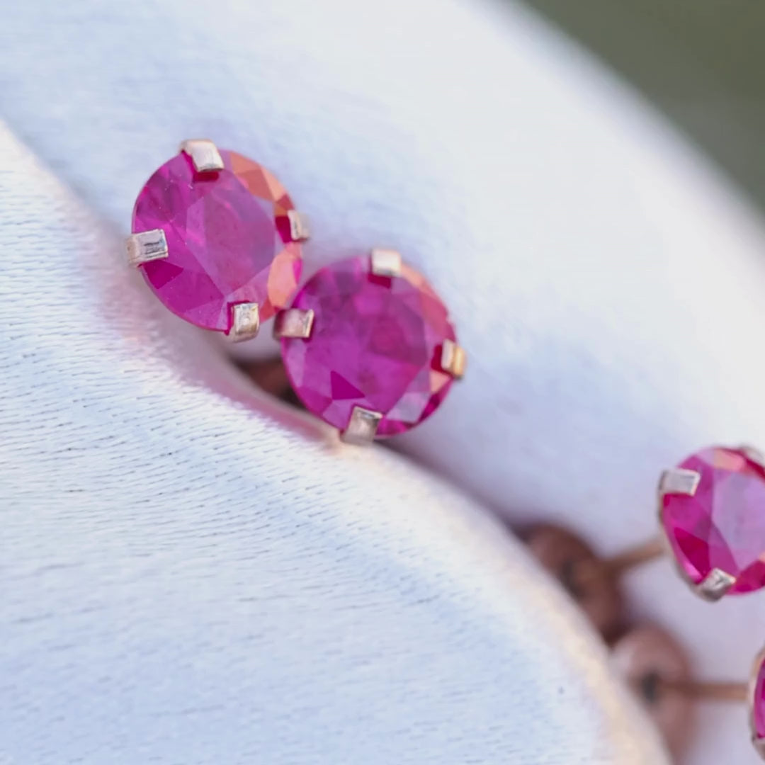 Brilliant Ruby Stud Earrings