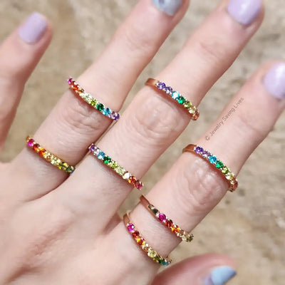 Pride Half Eternity Band Rings Handmade Handcrafted
