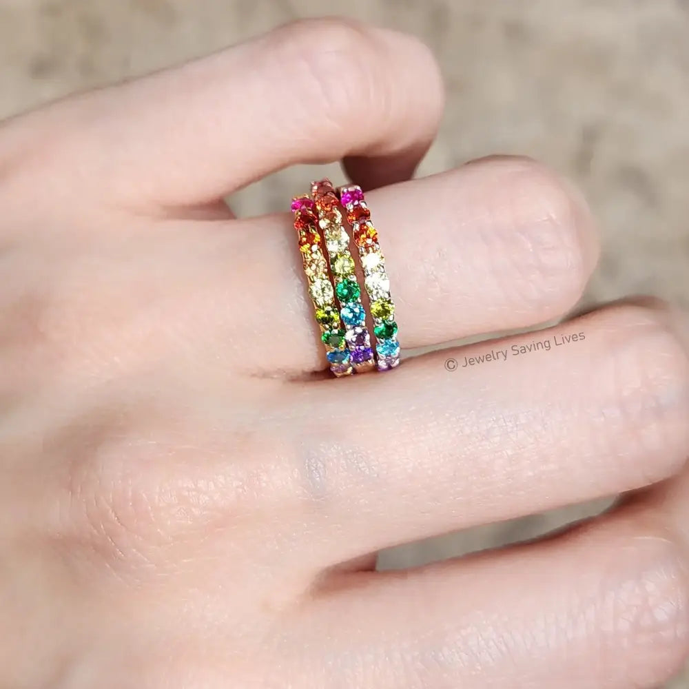 Pride Half Eternity Band Rings Handmade Handcrafted