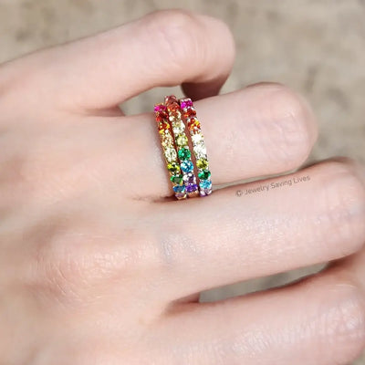 Pride Half Eternity Band Rings Handmade Handcrafted
