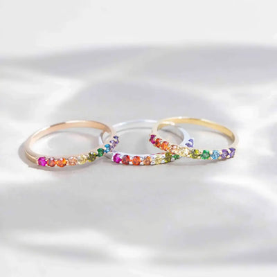 Pride Half Eternity Band Rings Handmade Handcrafted