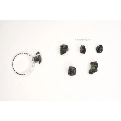 Raw Black Opal Ring Rings Handmade Handcrafted