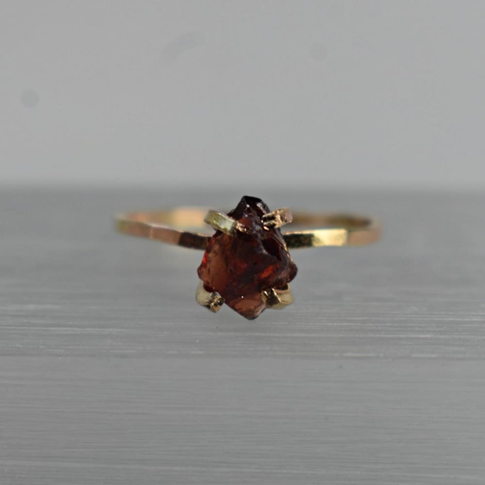 Raw Garnet Ring Rings Handmade Handcrafted