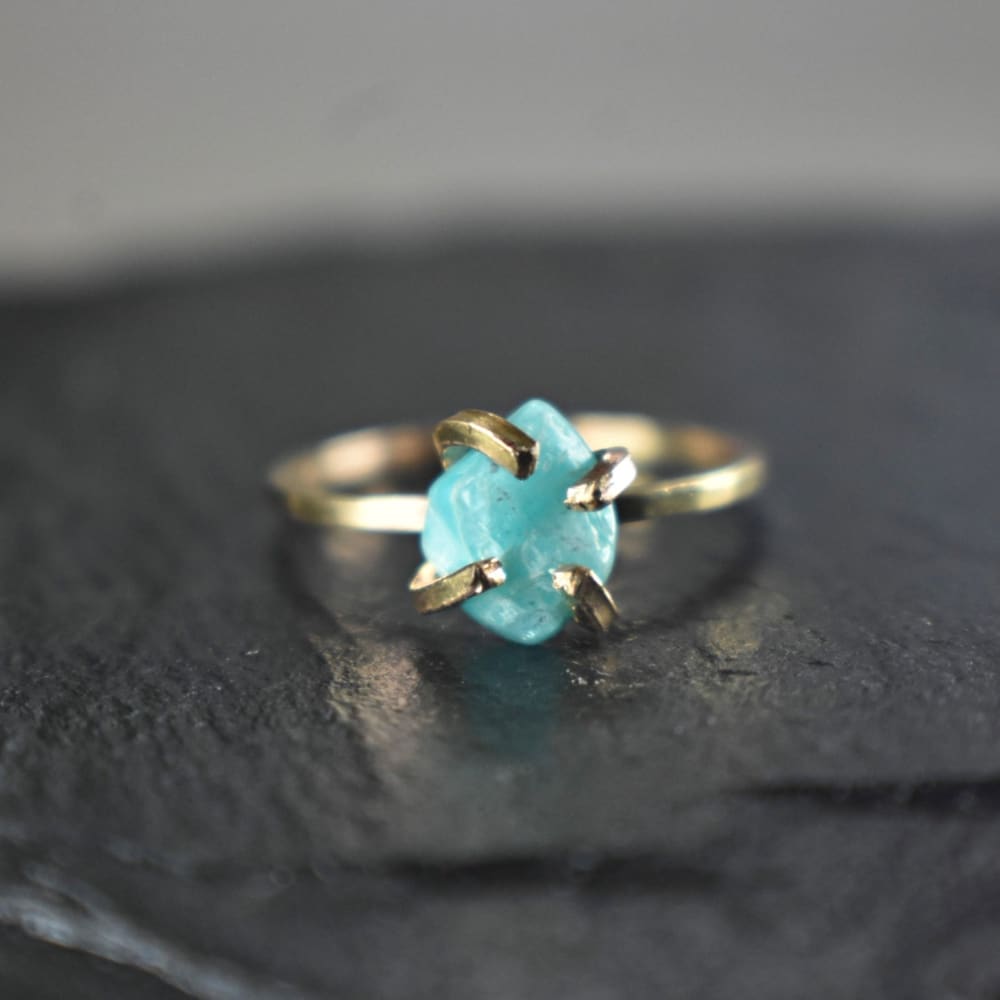 Raw Gemstone Nugget Rings Rings Handmade Handcrafted