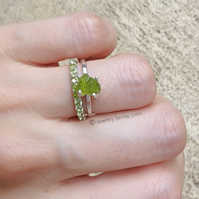 Raw Peridot Ring Rings Handmade Handcrafted