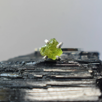 Raw Peridot Ring Rings Handmade Handcrafted