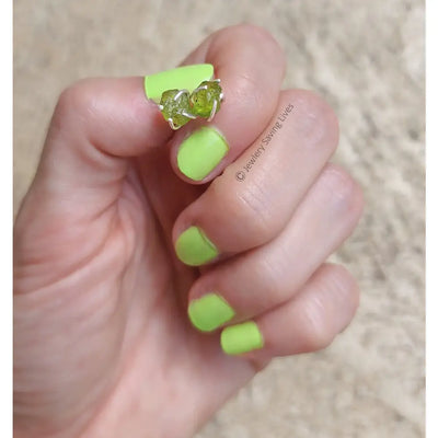 Raw Peridot Stud Earrings Earrings Handmade Handcrafted