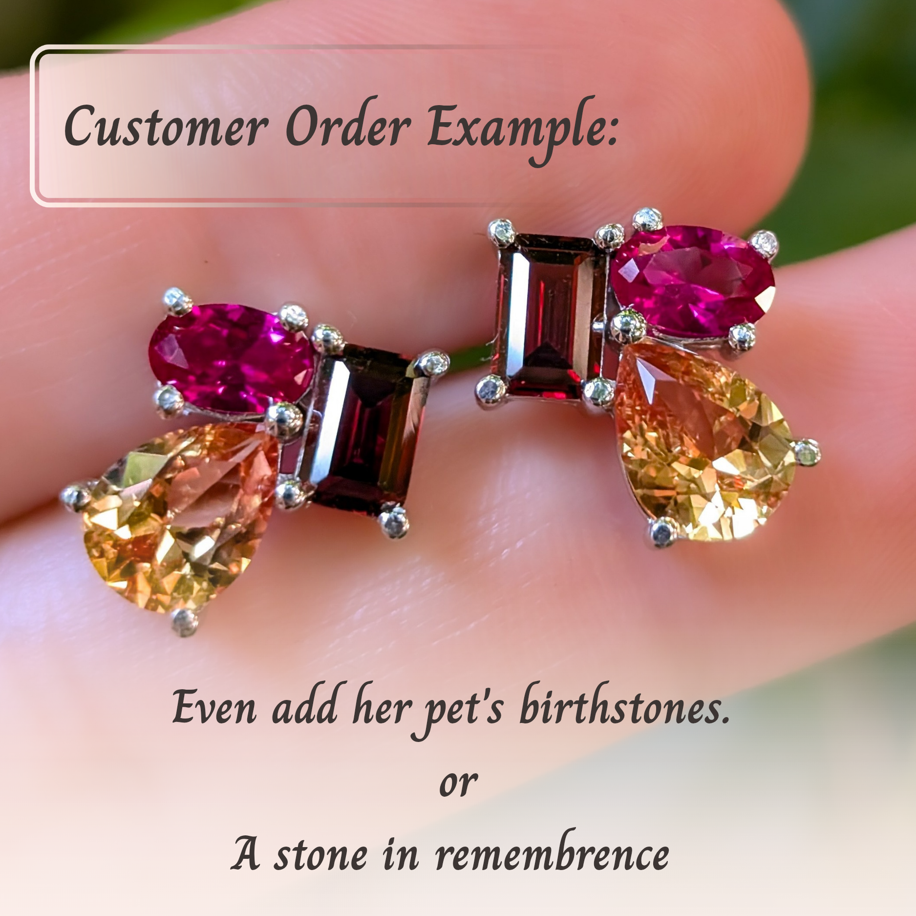 The Tulia - Custom Gemstone Cluster Studs