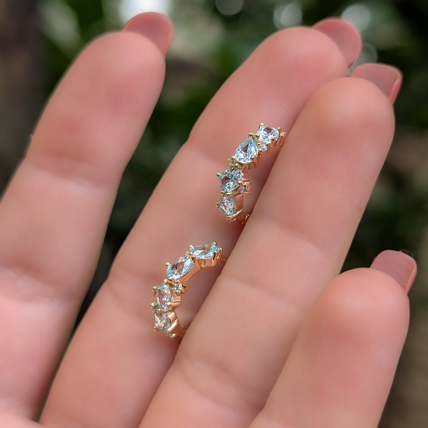 The Legacy Earrings - Aquamarine Hoops