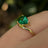 Sideways Emerald Teardrop Ring
