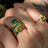 Sideways Emerald Teardrop Ring