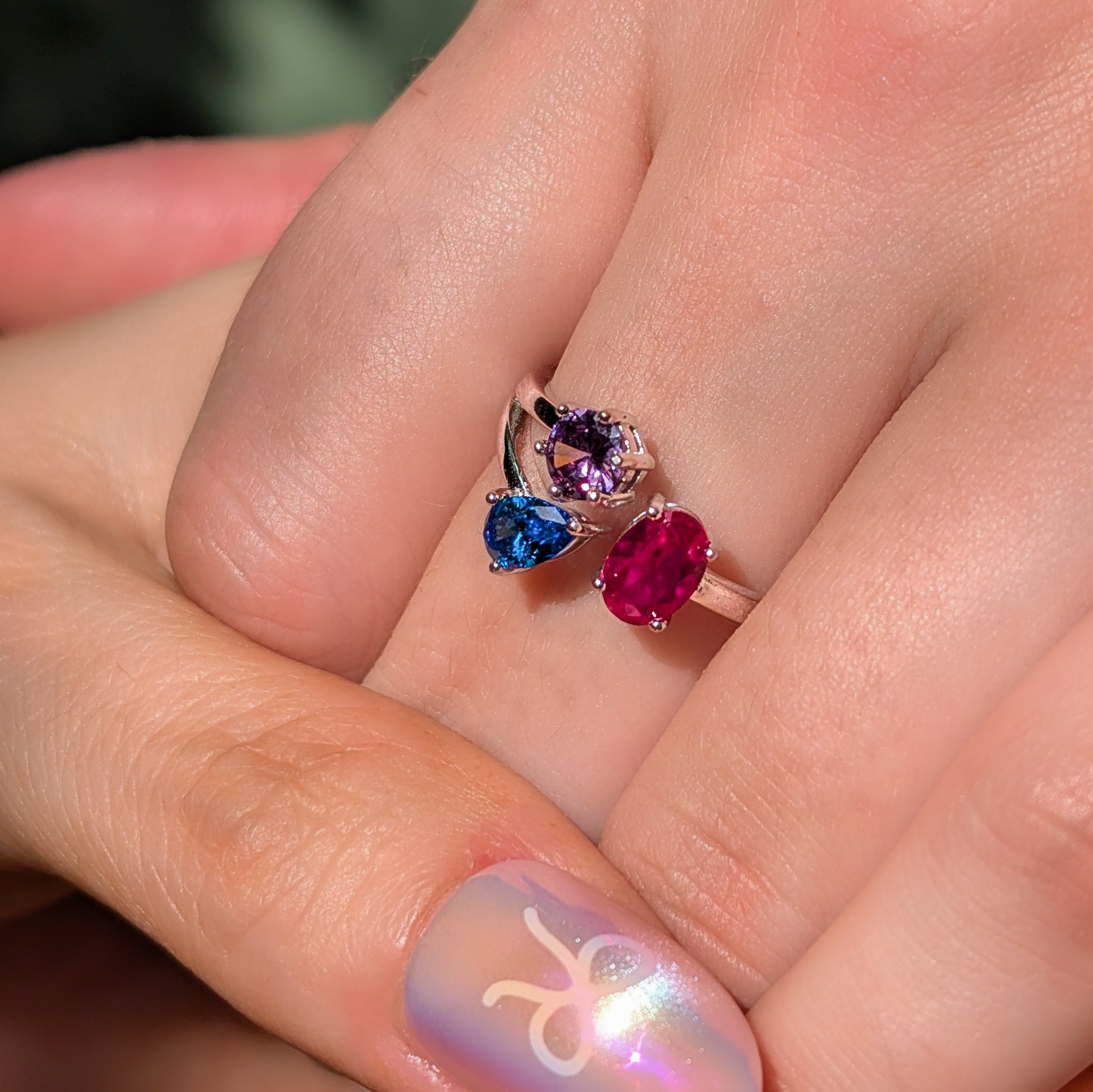 3 Stone Ring - Bisexual Flag
