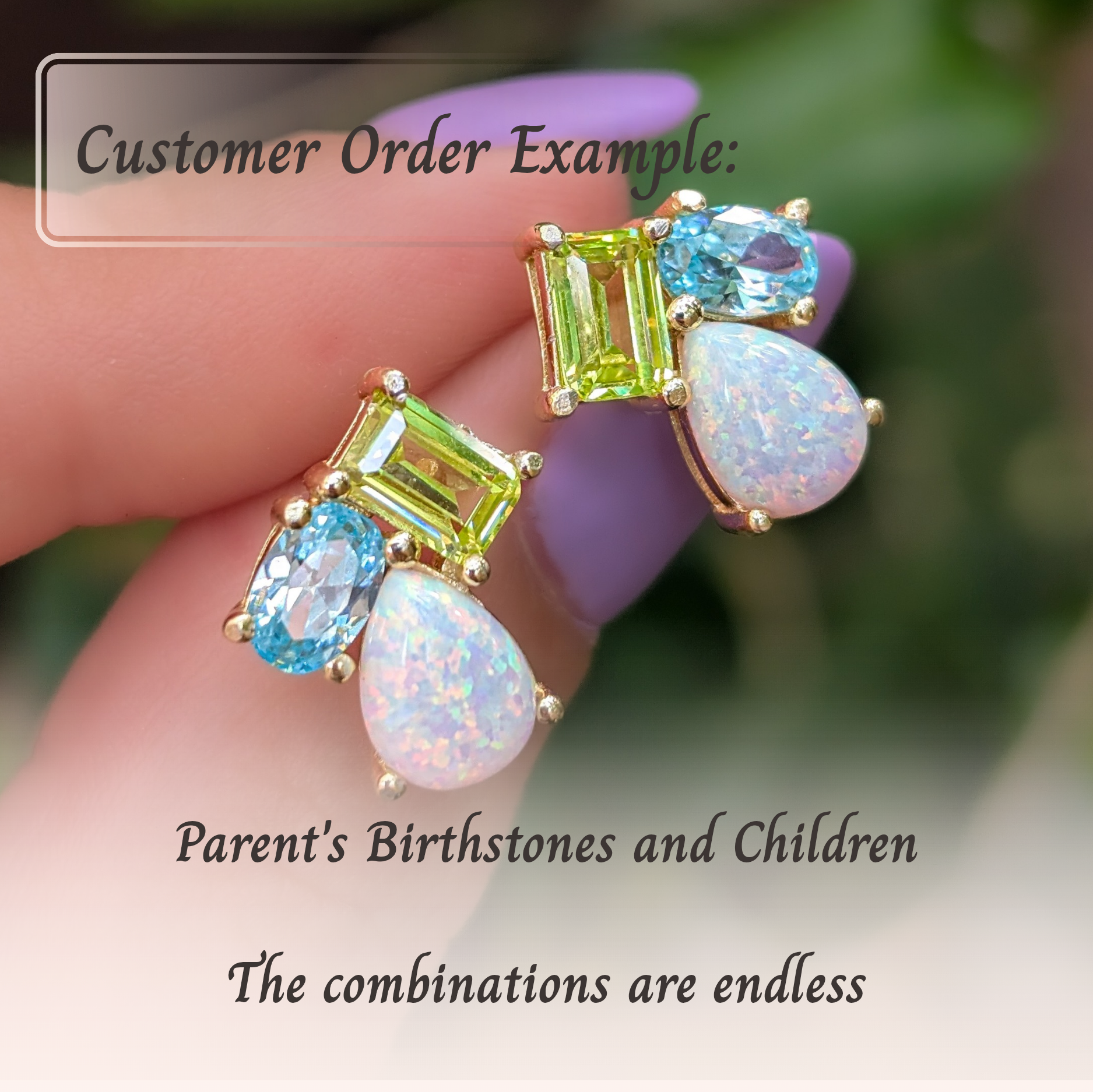 The Tulia - Custom Gemstone Cluster Studs