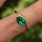 Sideways Emerald Teardrop Ring