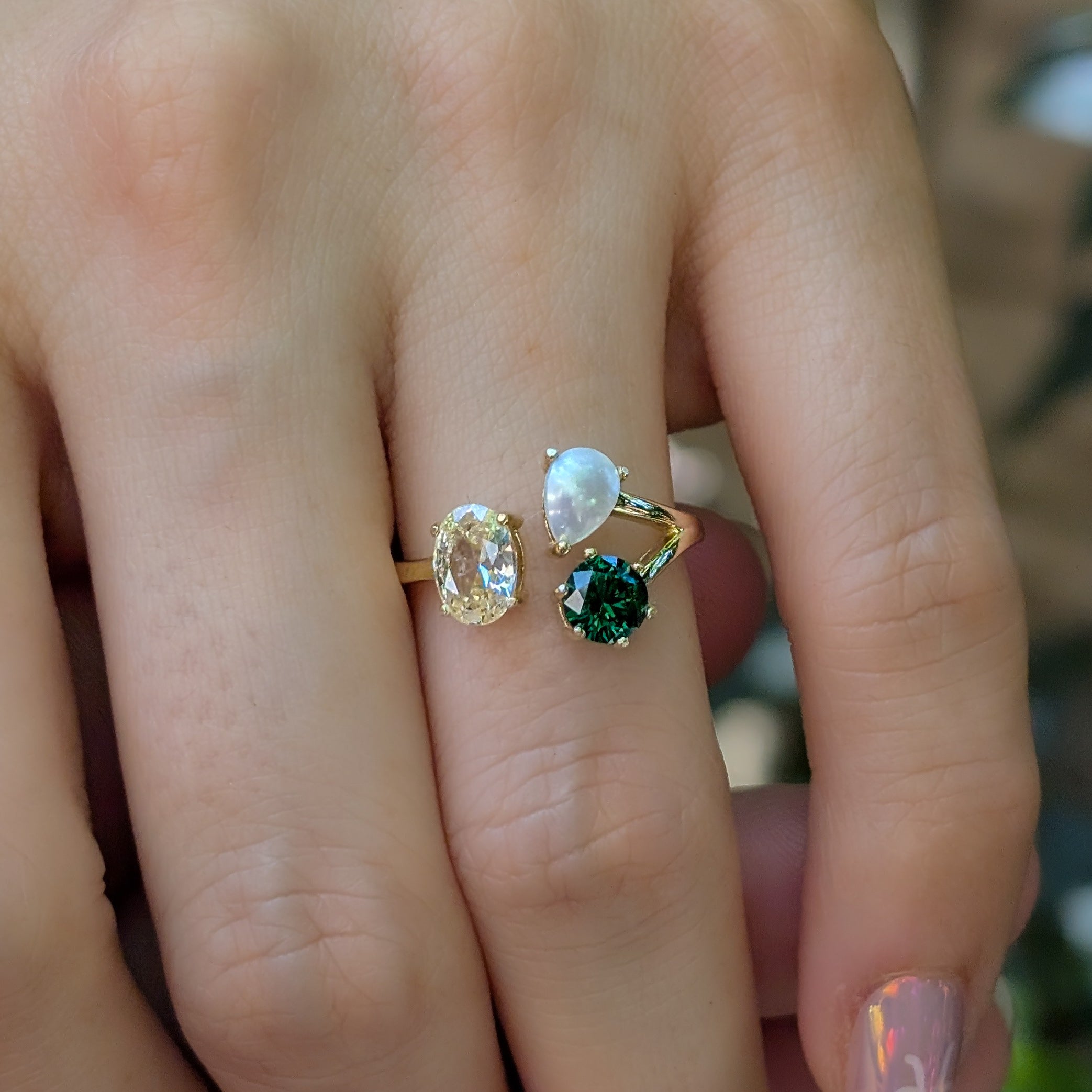 Three Stone Family Ring