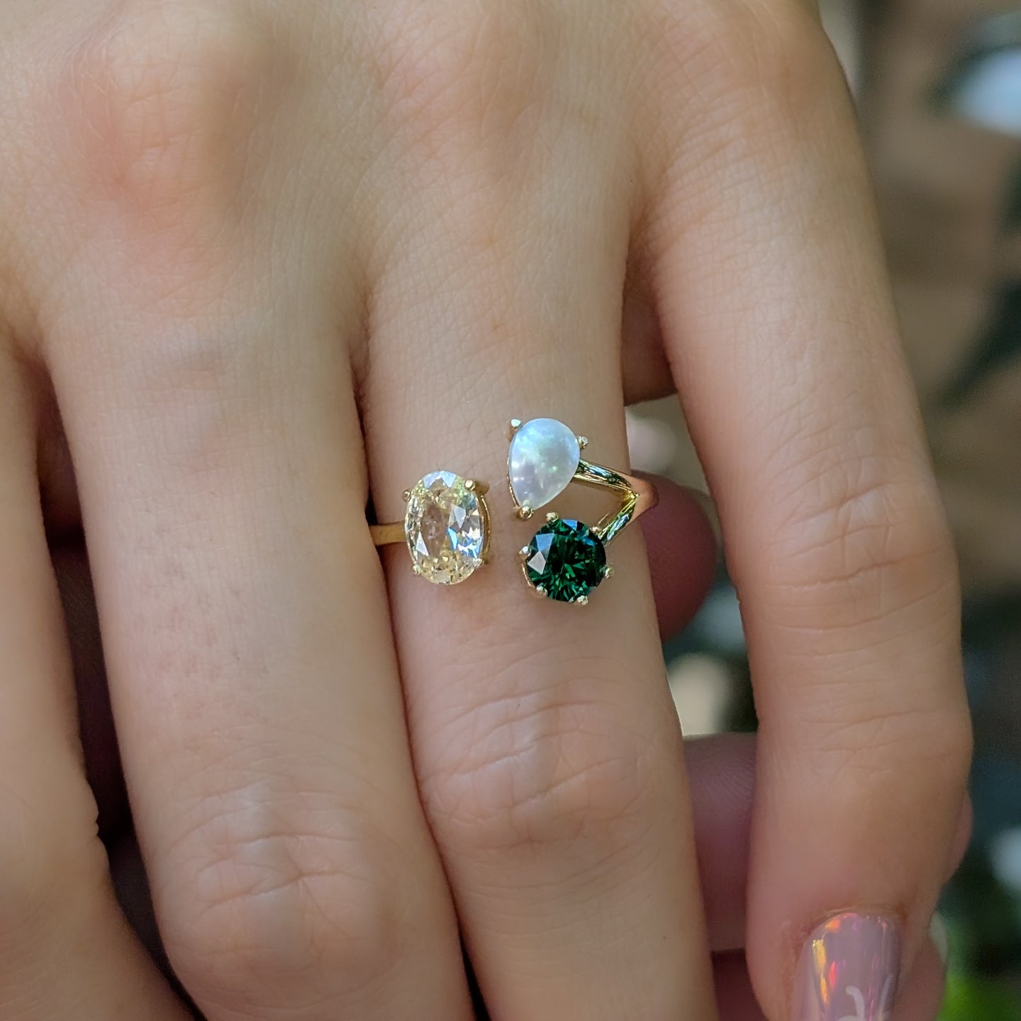 Three Stone Family Ring